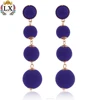 ELX-00949 latest wholesale elastic wax thread earrings women charming fashion handmade silk thread earrings 4 ball drop earrings