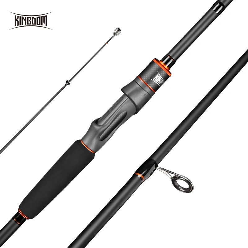 KINGDOM Model 17019 Spinning Rods 2.4m 2 Sections Carbon Fishing Pole M Power Rod Fishing Rods