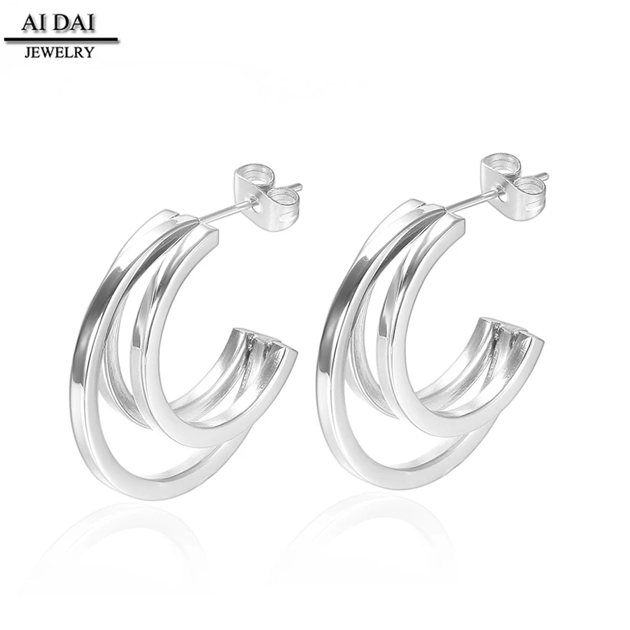 

High-quality Stainless steel cuff hoop Earrings Luxury jewelry