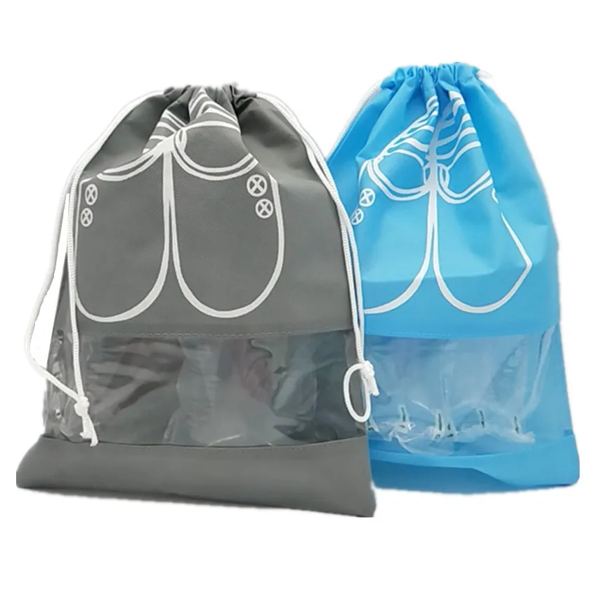 

Wholesale Simple Portable Non-Woven Fabrics Natural Drawstring Custom Shoe Bags