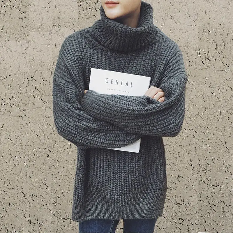 2018 winter cheap roll turtle neck men casual pullover sweaters teen boys knit jumpers