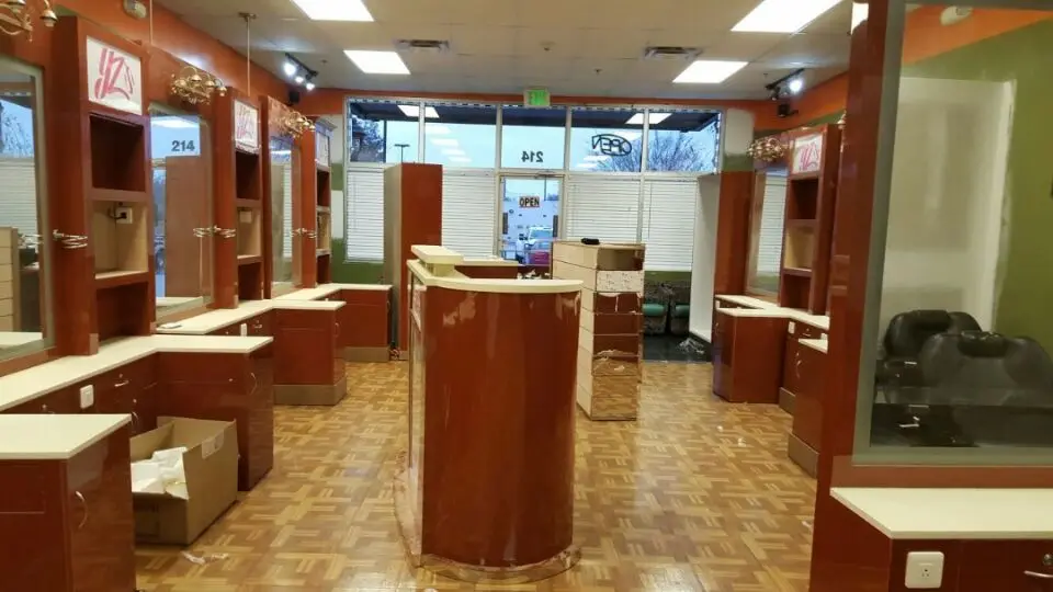 Custom L Shaped Barber Styling Stations Hair Kiosk Buy Barber