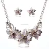 Latest flower women stylish fake gold jewelry set