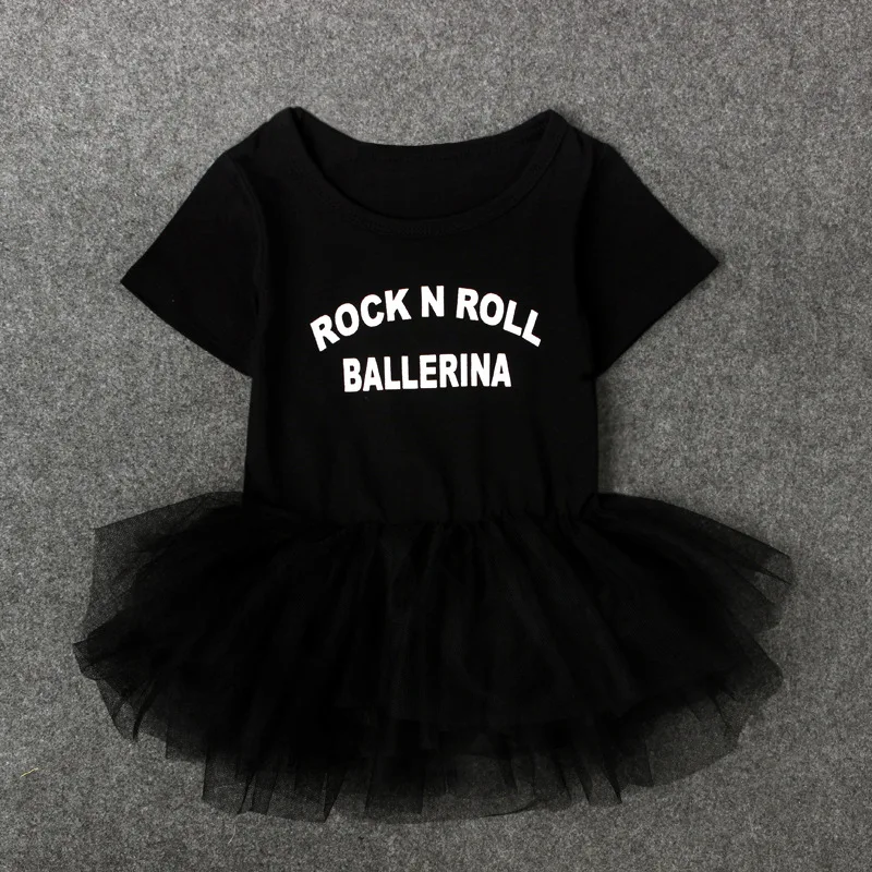 

Fashion Baby Girls Clothes Cotton Baby Girl Tutu Dress Rompers Short Sleeve Baby Jumpsuit, Black