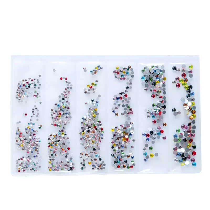 

New Packing Round Shape Flat Bottom Mixing Color 3D Nail Art Decoration AB Crystals Rhinestones, Ab color