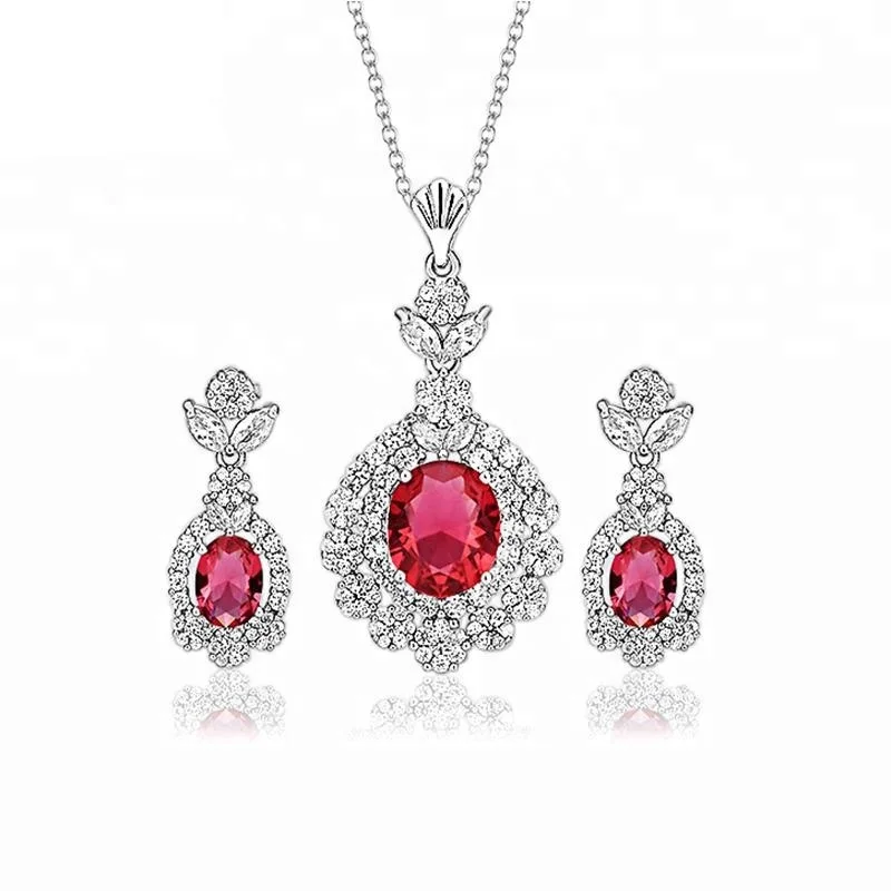 

2019 hot sale 925 silver cubic zirconia bridal jewelry set, Platinum 18k gold 24k gold rose gold