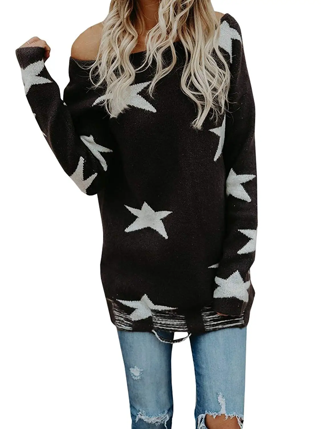 ripped star sweater