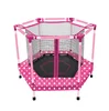 Hexagonal mini trampoline with safety net inside