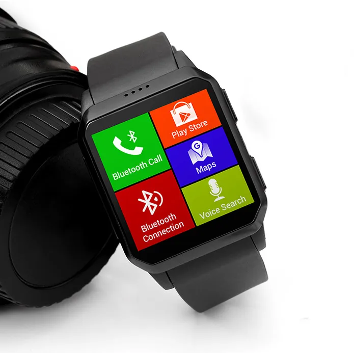 

OEM MTK6580 WCDMA+GSM Waterproof GPS Tracking nano sim Android Smart Watch with fall detection, Black