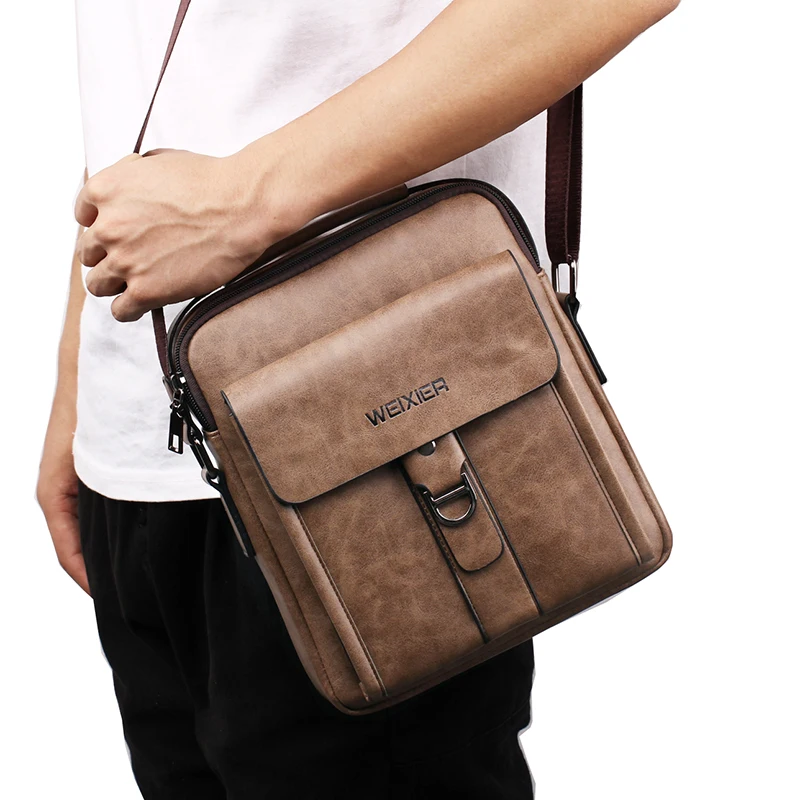 HuWang Man Leather Messenger Bag Men Male Cross Body Shoulder Business Bags for Bolsa Feminina
