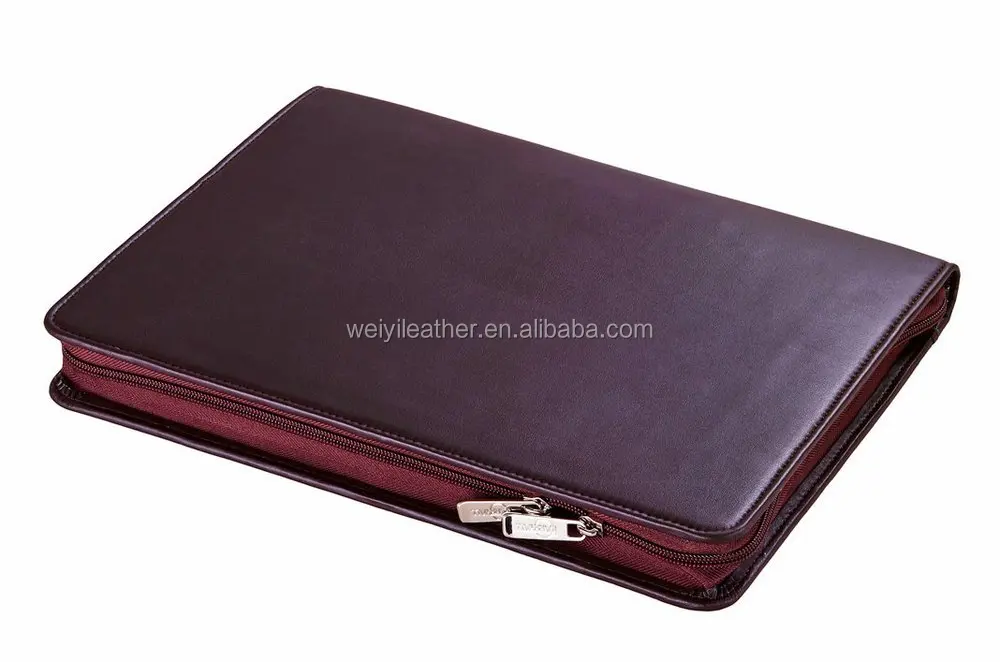 Customized Travel Document Holder A4 Size Manager Hardcover Leather