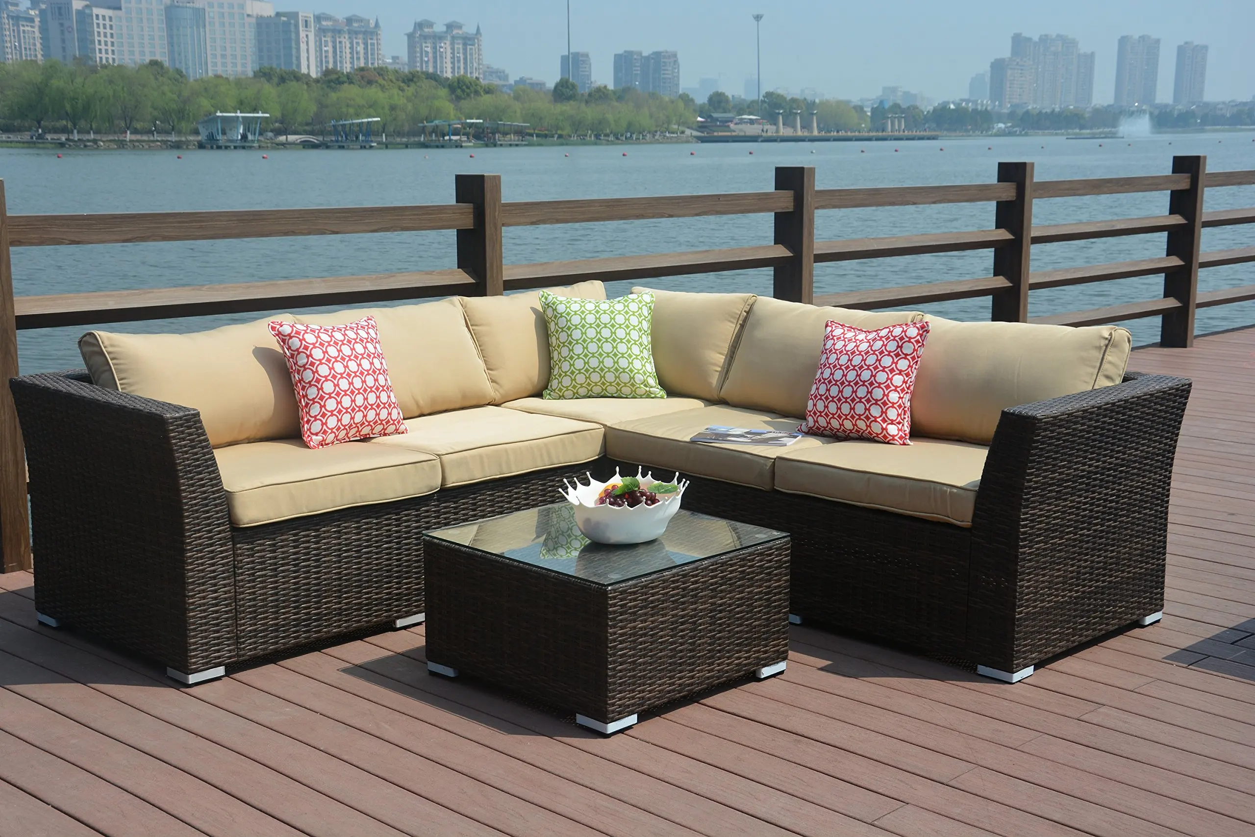 Curved Rattan Sofa Find Deals On Line At Get Quotations Direct Wicker 4pc Patio Sectional Furniture Pe Rattan Sofa Set Deck Couch Outdoor