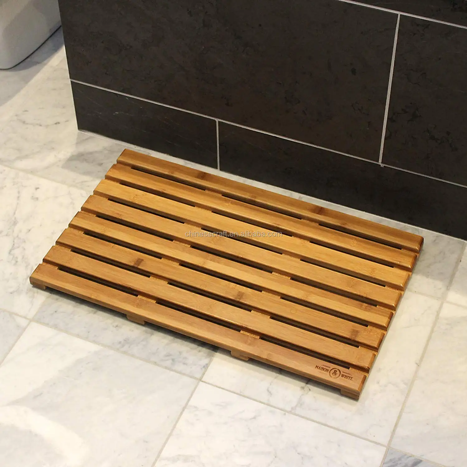 Bamboo Duckboard Bath Mat Non Slip Bathroom Board Runner Natural