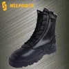 Cheap price black self defence leather security police boots