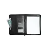 2019 popular low MOQ a4 pu leather compendium portfolio zipper pocket document file folder