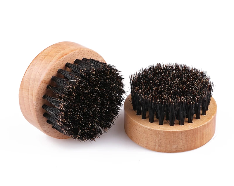 

New Products Round Beard Brush With Bamboo Boar Bristles For Man Beards & Mustache Brushes