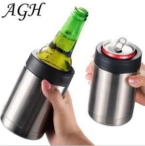 Image of 12oz cola can cooler beer bottle insulator cooler beer bottle holder double stainless steel stubby holder beer bottle cooler