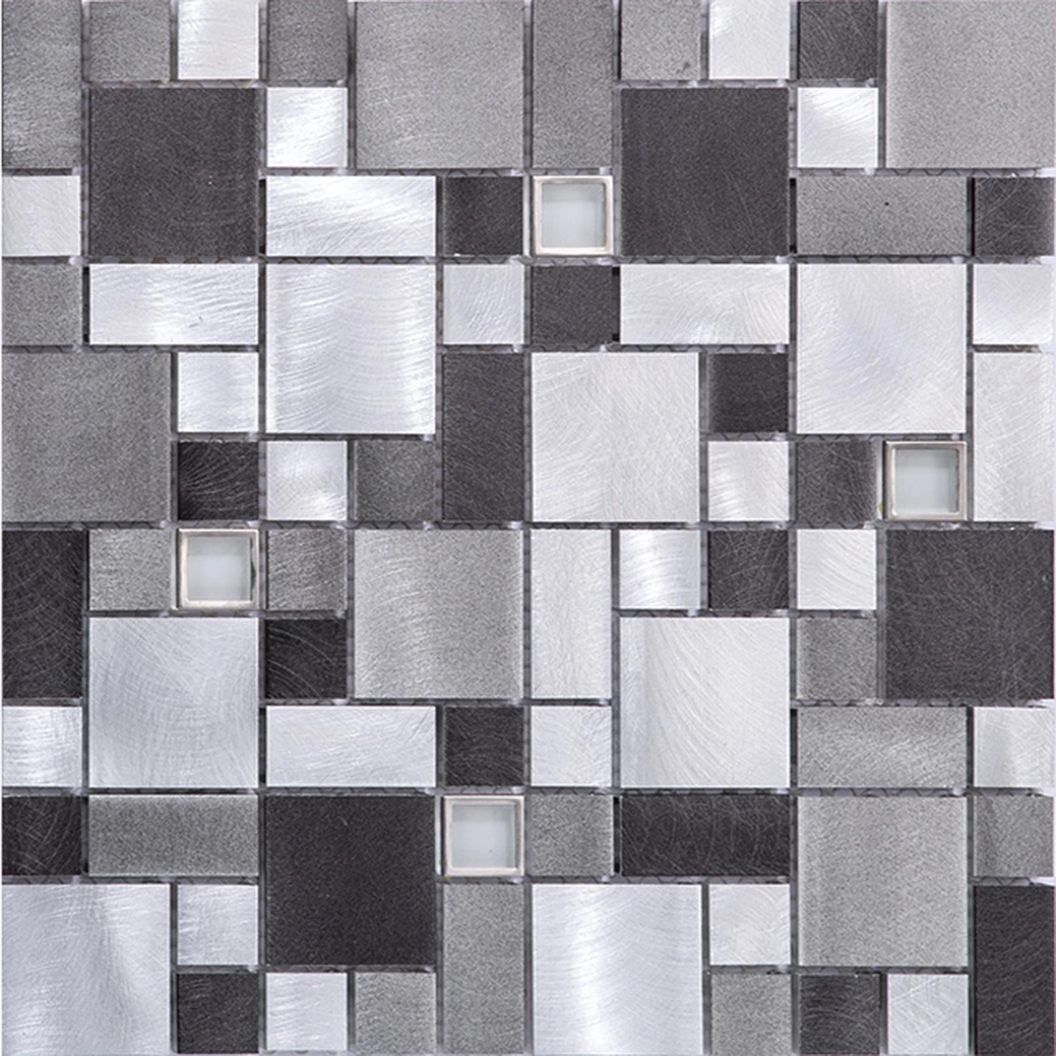 Square Metal Aluminum Mix Glass Mosaic 300X300 Made in China