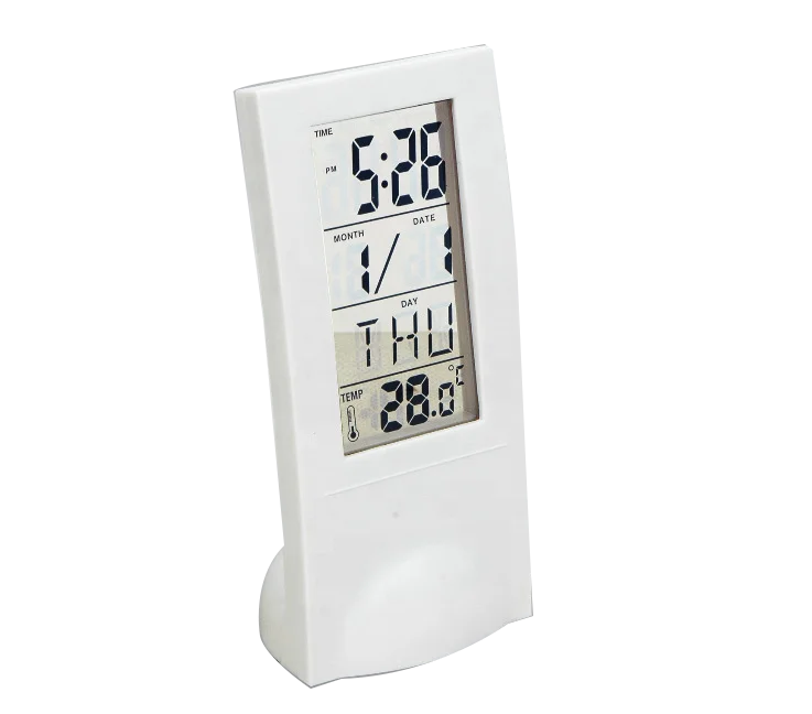 

Wholesales plastic weather station desk alarm clock with humidity and temperature, Custom requested