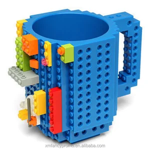Image of Funny Gift DIY Type Plastic Creative build-on brick mug coffee cup