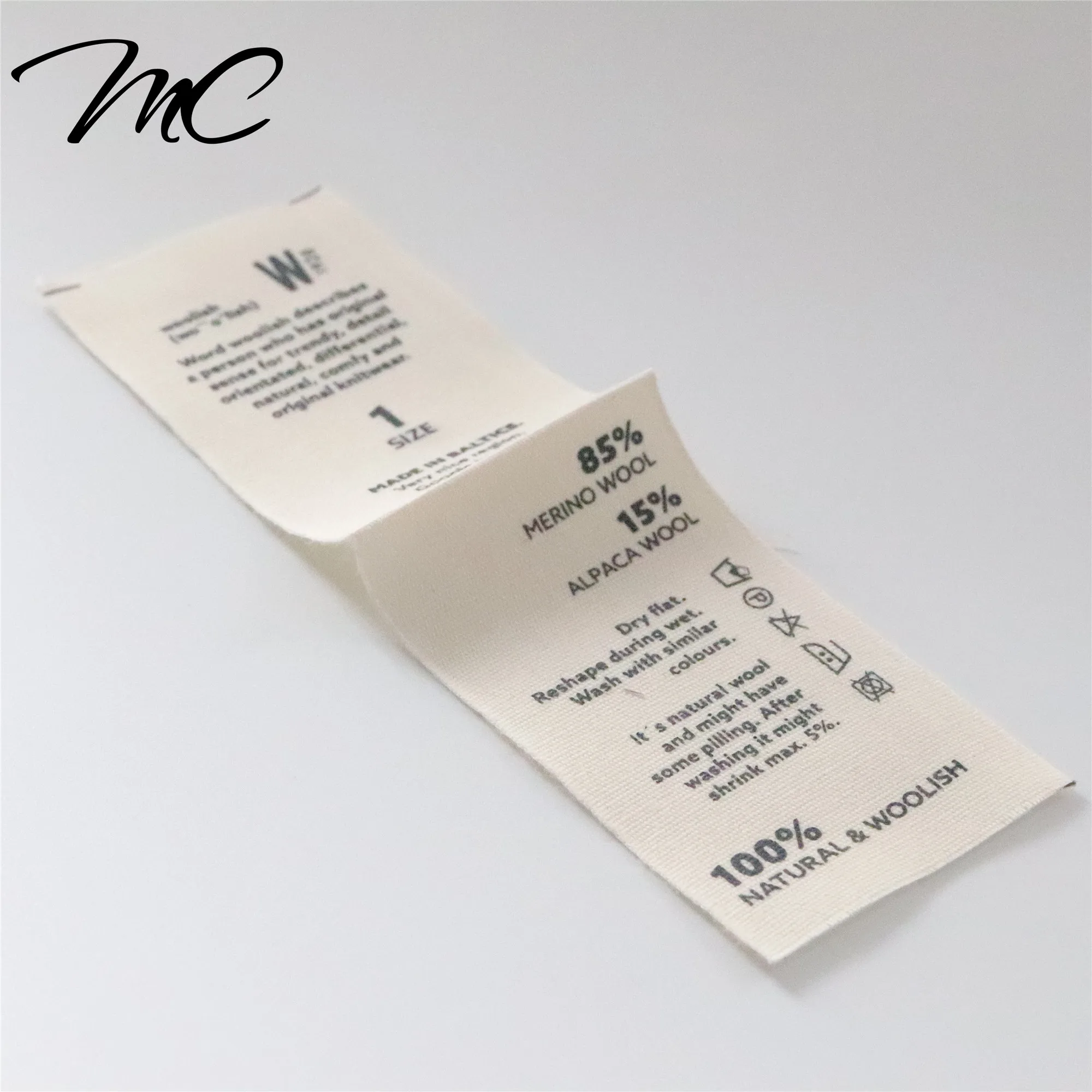 

Solft Cotton Washing Printed Garment label custom Size Labels