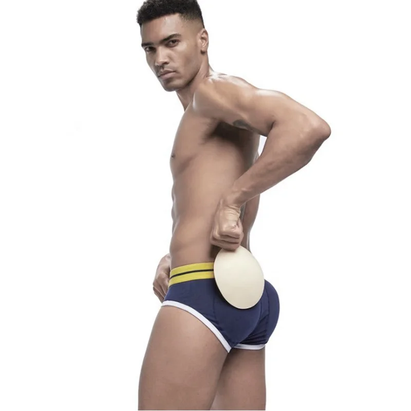 

JOCKMAIL 3D Men sexy boxer and underwear butt hip enhancer padded butt lift pants, Black,white,yellow,dark blue, blue