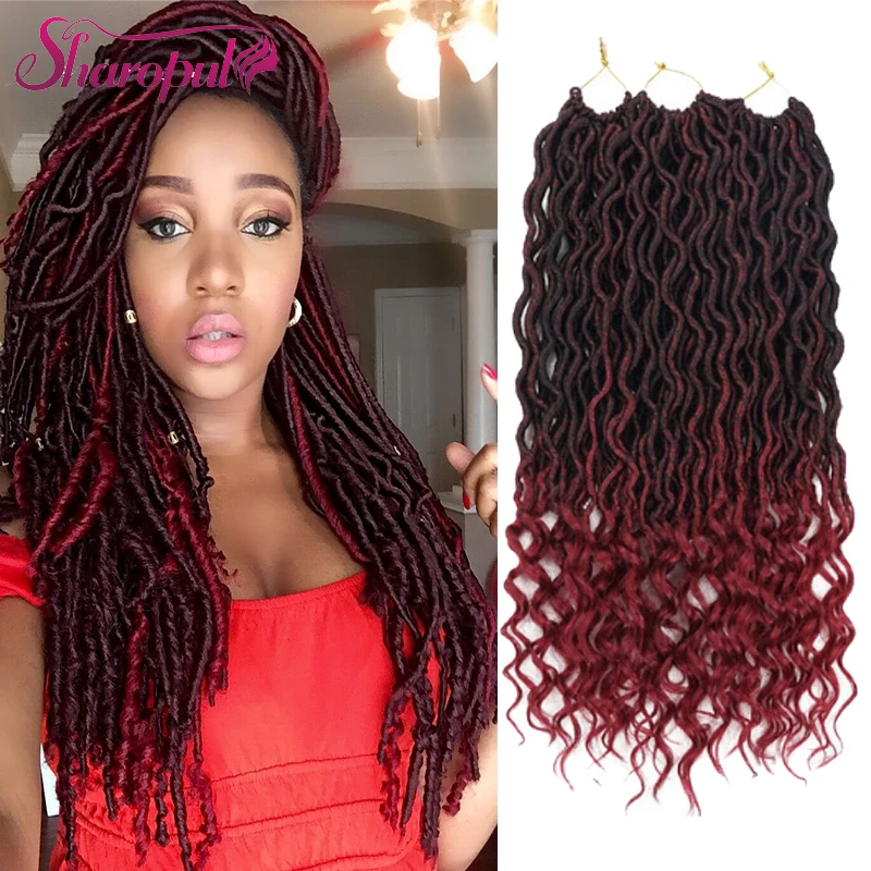 

Faux Locs Curly Wavy woman Braiding Hair 24Strands Crochet Braids Hair Dreadlocks Hair Extension