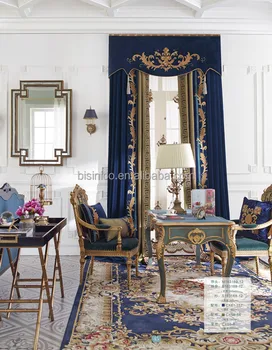 Italian Royal Palace Embroidery Curtain Elegant Soft Jacquard Blackout Drape Curtain Cobalt Blue Velvet Living Room Curtain Buy Home Decorative