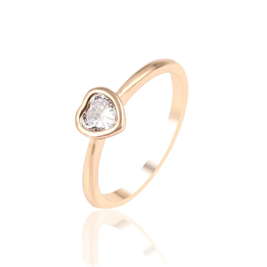 

13953 2 gram gold ring for women, fashion jewelry market 18k gold heart arabic engagement rings