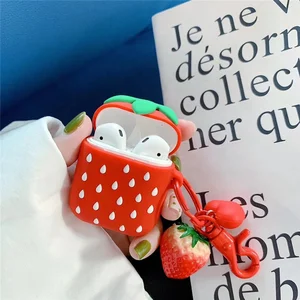 Strawberry Silicone Protective Case Wireless Earphones