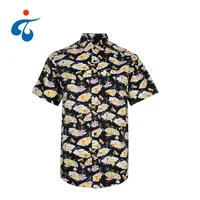 

Latest design funny casual short sleeve hawaii beach men shirt cotton printed