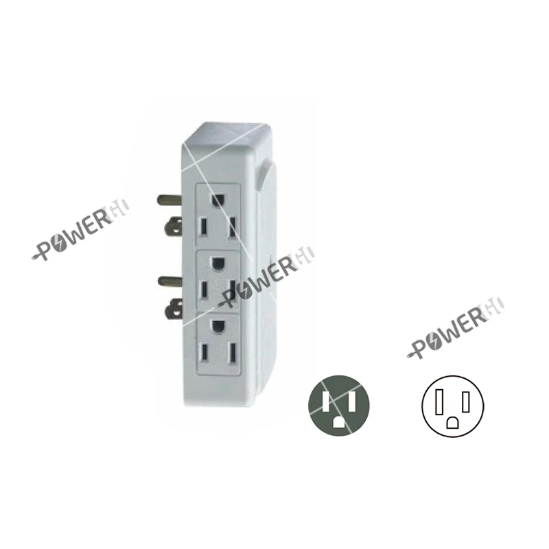 
2 Side Entry 6 Way Electrical Socket Outlet Splitter In Wall Tap Adapter In Grey 