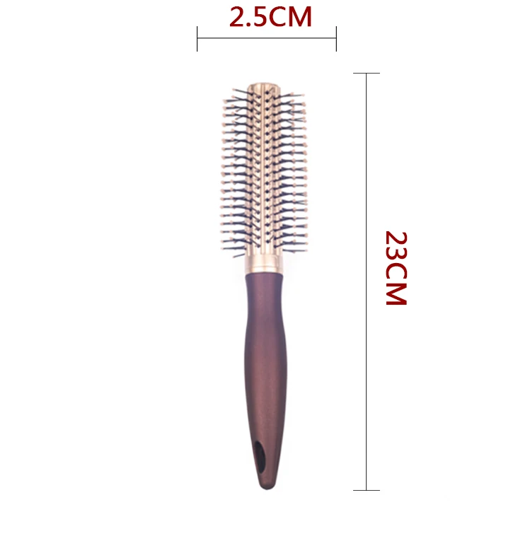 EUREKA 9511CEg-BR Styling Round Hair Brush for All Hair Types Ball-Tip Nylon Pins Anti-Slide Handle Hairbrush