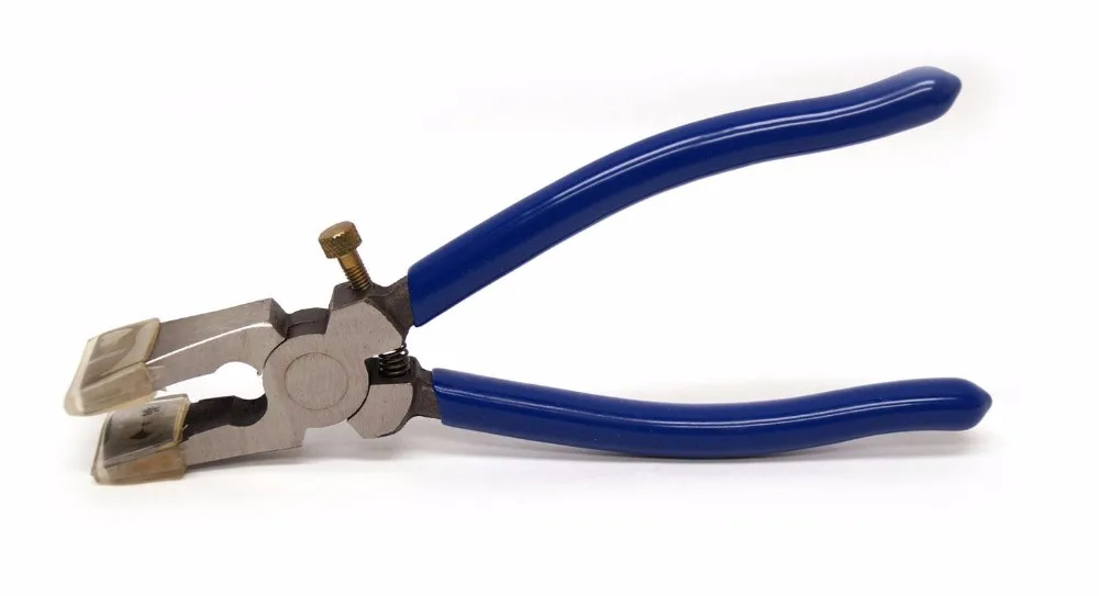 8" Glass Breaker Pliers With Serrated Jaws And Plastic Coated Tips