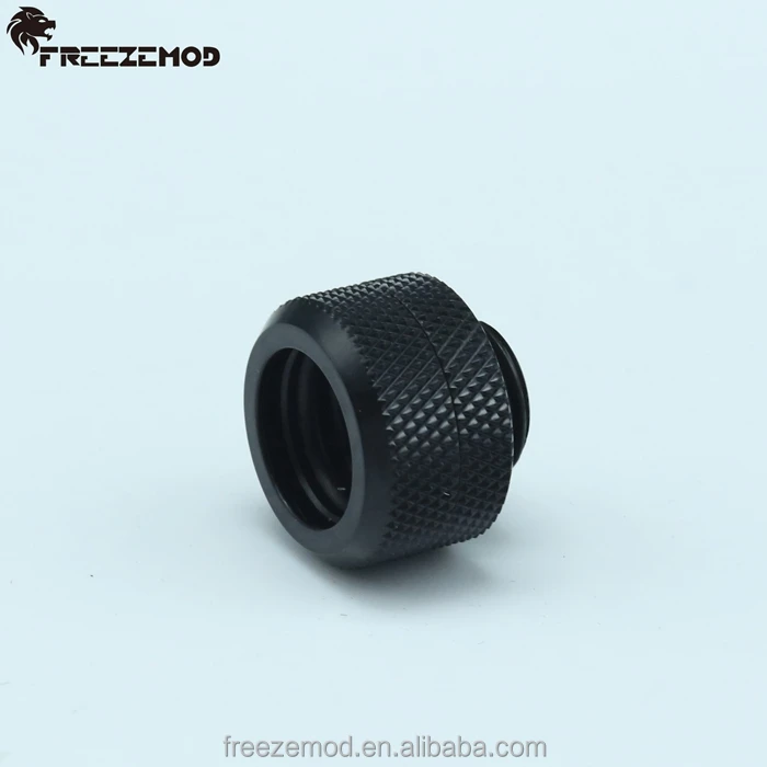 

OD14mm rigid tube fitting hard tube fitting low body design G1/4" threads for water cooling system. YGKN-B14MM-BL, Black
