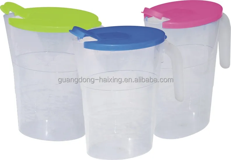 Haixing Cheap plastic water jug with lid  2 Liters Cold water jar with handle 7803
