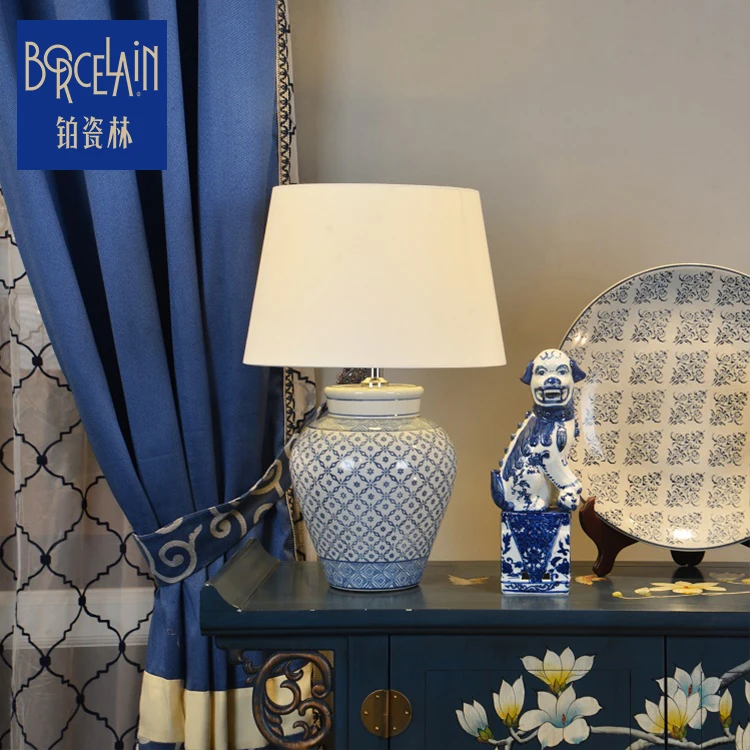 Antique Style Table Decorative Blue And White Home Decor Ceramic