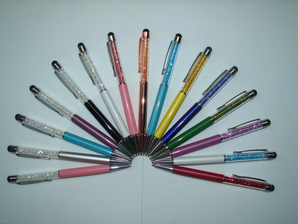 Crystal Diamond pens with stylus touch function crystal stylus pens 2 in 1 crystal ballpoint pens OEM available