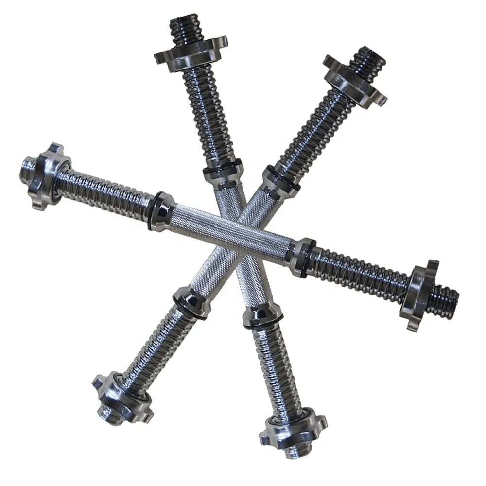 
High quality Wholesale Gym Threaded Barbell Bar plastic/coated Dumbbell Bar With 2 Star Collars 