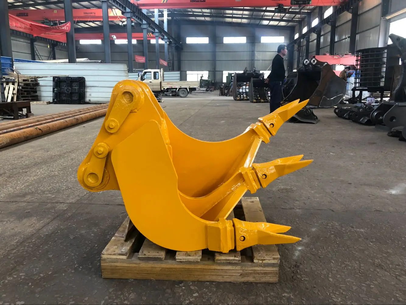 Excavator Yellow Three Shanks Multi Ripper Bucket With Iso Certificated