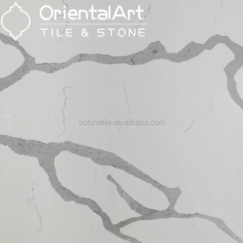 
Artificial Calacatta Gold Quartz Slab , Pure White Quartz Stone 