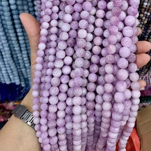 

Natural stone beads diy material loose bead pink kunzite gemstones beads