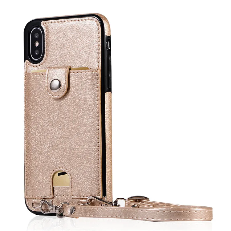 

Unique Design Card slot PU leather wallet back cover case for iphone x mobile phone case