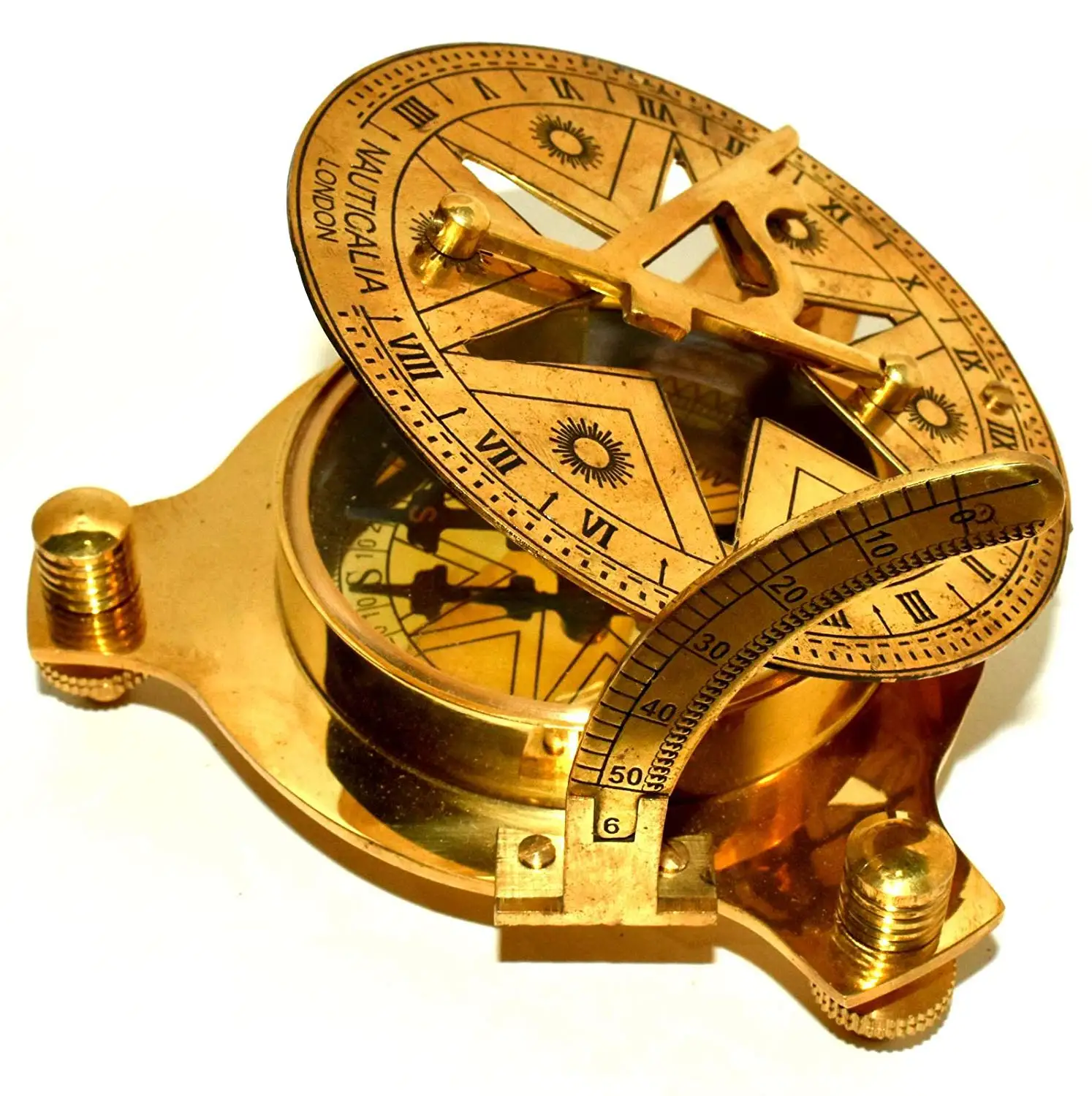 Patio, Lawn & Garden. store Vintage West London Brass Sundial Compass M...