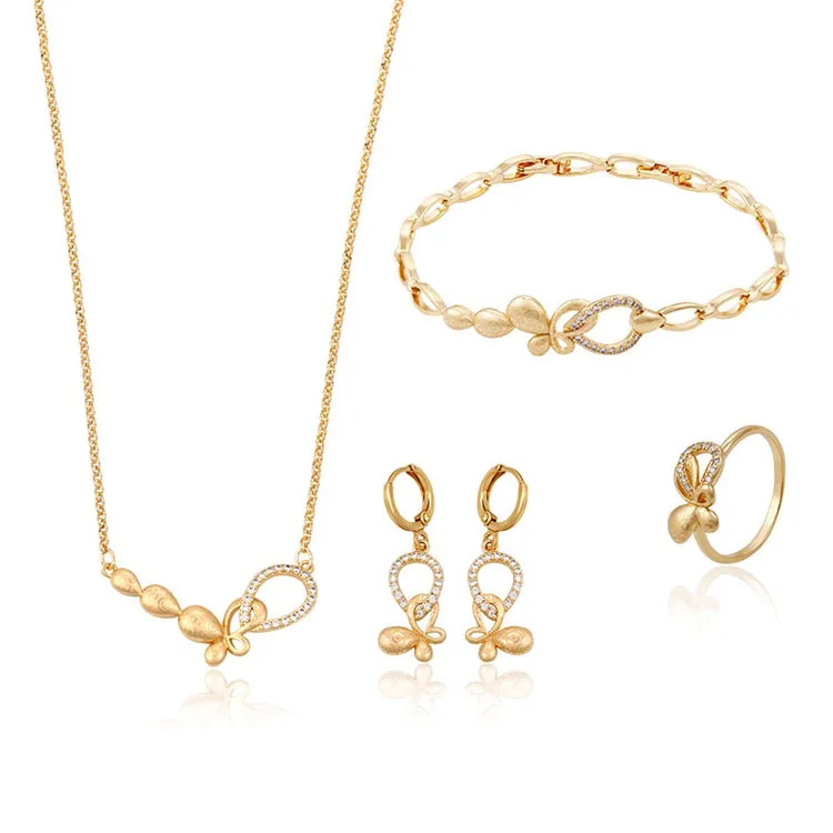 

63511- Xuping Anniversary ladies charming jewellery set gold, White
