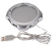 High Quality Wired Muti-function Tea Coffee Cup Mug Warmer Heater Office Pad With 4 Port Hub USB Gadget For PC For Mac