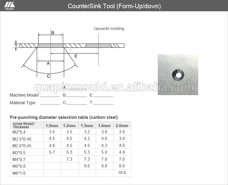 Countersink Tool Formup/down Counterbore Forming Tooling For Murata