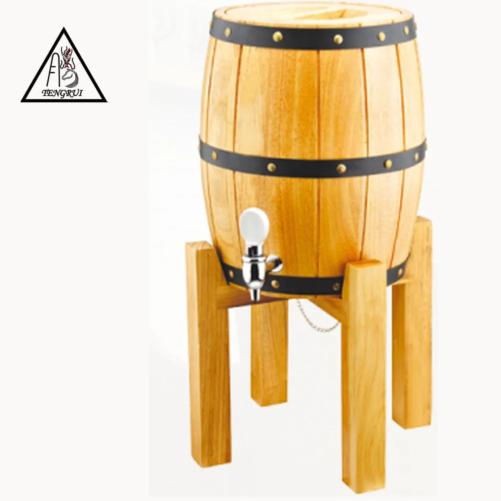 Wooden 3l Beer Buckets Tower Natural Wooden Wine Barrel Beer