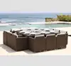 Elegant big dining set 12 seats outdoor wicker patio furniture