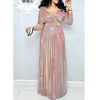Fancy Three Quarter Sleeve Length Straight With Sashes Sequined Evening Dresses Women